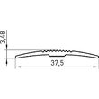 Profil de trecere din aluminiu 2829, antiderapant, 37,5mm, Argintiu, 2,7m
