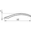 Profil de trecere pentru diferență de nivel TVA25, din aluminiu, Argintiu neperforat, 2,7m