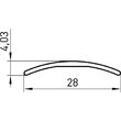 Profil trecere neted, 0,9m, argintiu