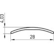 Profil trecere neted, 0,9m, argintiu