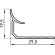 Profil Colțar interior TI90, din aluminiu, Argintiu, 2,5m