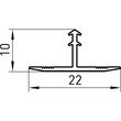Profil de trecere EDA40, din aluminiu, T, Argintiu, 20mmx2,5m