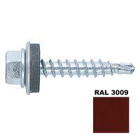 Șurub autoforant STARKFIX, cu cap hexagonal și șaibă EPDM, pentru metal, 4,8x35, RAL3009, 250buc