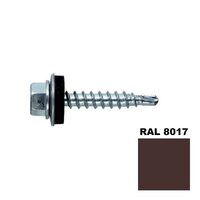 Șurub autoforant STARKFIX, cu cap hexagonal și șaibă EPDM, pentru metal, 4,8x25, RAL8017, 250buc
