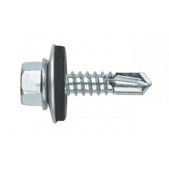 Șurub autoforant STARKFIX, cu cap hexagonal și șaibă EPDM, pentru metal, 4,8x19, zincat, 250buc