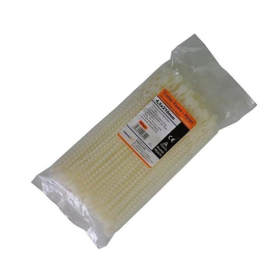 Colier de fixare din nylon cu 2 variante de fixare, 4,5x210mm, 100 buc
