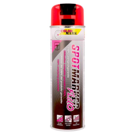 Vopsea spray pentru marcaje industriale COLORMARK Spotmarker, 500ml, roșu fluorescent
