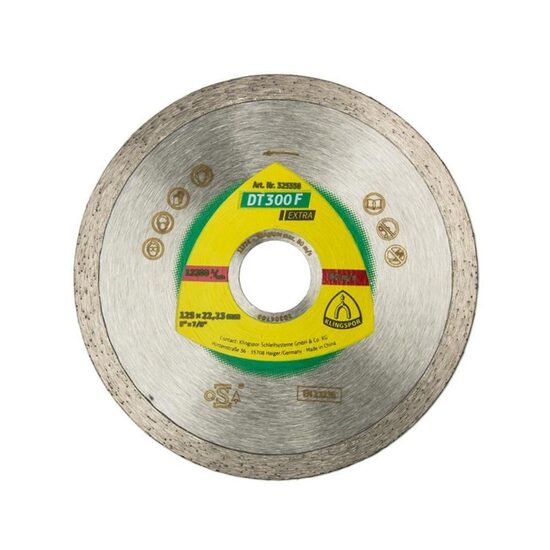 Disc de tăiere diamantat KLINGSPOR DT 300 F Extra, pentru gresie, faianță, 125mmx1,6mm