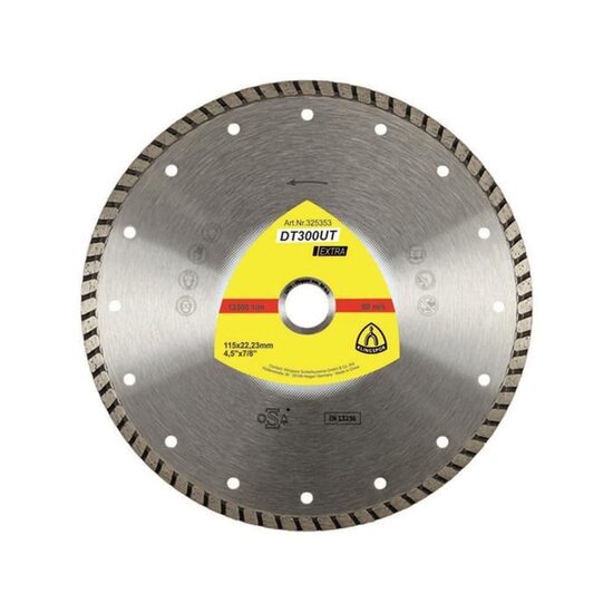 Disc de tăiere diamantat KLINGSPOR DT 300 UT Extra, pentru materiale de construcții, 115mmx1,9mm