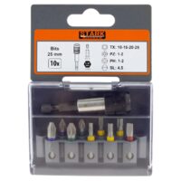 Set 10 biți + adaptor rapid STARK BOHRER, PZ 1-2,PH1-2, Tx 10-15-20-25, SL 4,5