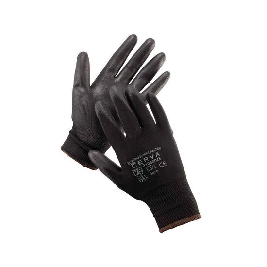 Mănuși cu peliculă din poliuretan Bunting Evolution Black, negru, xS (6)
