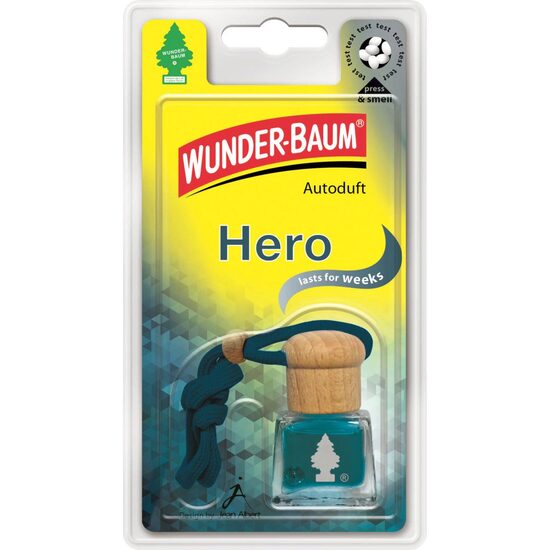 Odorizant auto WUNDER-BAUM Hero, sticluță, parfum de cedru