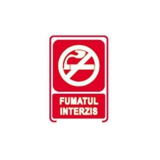 Indicator Fumatul interzis, 15cmx20cm, PVC