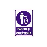 Indicator Păstrați curățenia, 20cmx28cm, PVC