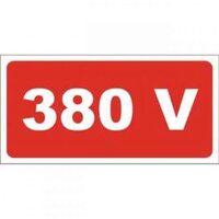 Semn de avertizare 380V, 10cmx5cm, PVC, 380V