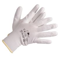 Mănuși cu peliculă din poliuretan BuntingLight White HS-04-003, alb, 7