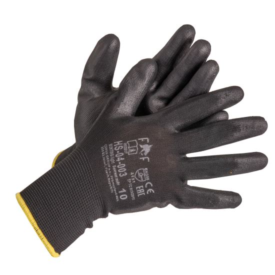 Mănuși cu peliculă din poliuretan BuntingLight Black HS-04-003, negru, 7