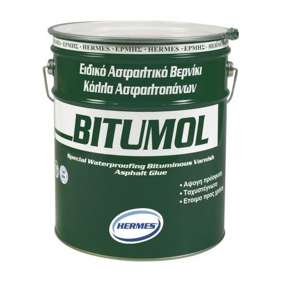 Lac asfaltic pe bază de bitum și solvenți pentru montajul membranelor bituminoase Hermes Bitumol, 20L
