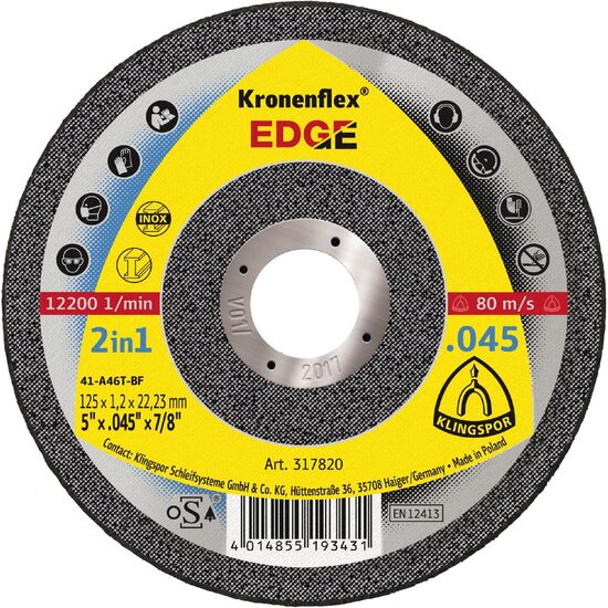 Disc de tăiere KLINGSPOR EDGE, 125x1,2mm