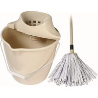 Set găleată bej cu mop bumbac 