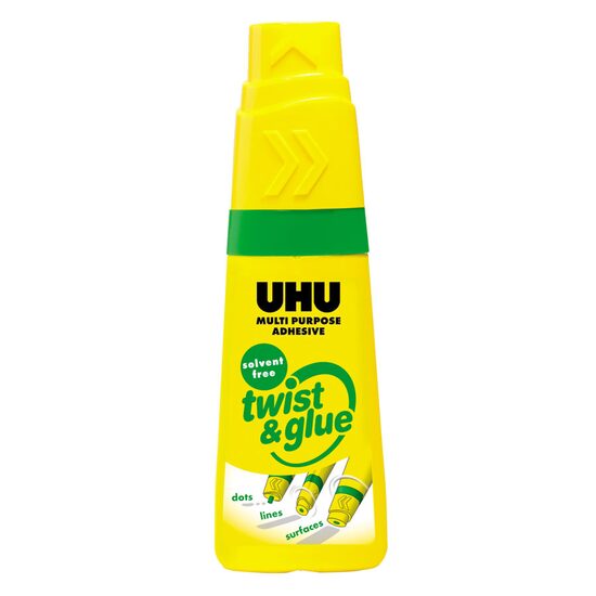 Adeziv universal fără solvent pentru școală și birou UHU Twist&Glue, 90ml 