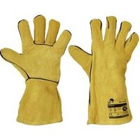Mănuși sudor piele bovină ignifugate galbene Spinus Kevlar pentru sudură tip A
