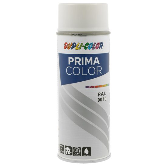 Vopsea spray acrilică DUPLI-COLOR PRIMA COLOR RAL9010 alb trafic, 400ml