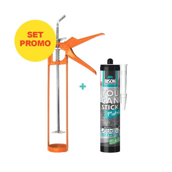 Set promo You Can Stick adeziv MS polimer pentru piatră 440g + pistol
