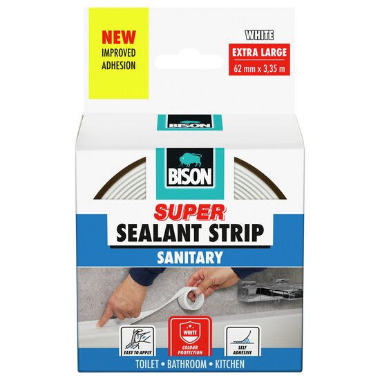 Bandă de etanșare siliconică BISON Sealant Strip, alb, 62mmx3,35m