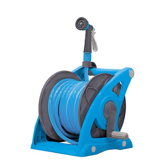 Set tambur pentru furtun cu duză și conector, portabil, AquaCraft 